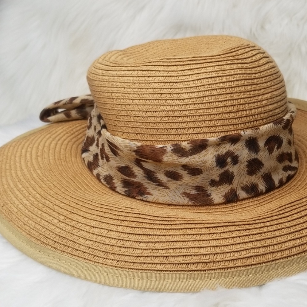 NEW PANAMA JACK ANIMAL PRINT RIBBON HAT
